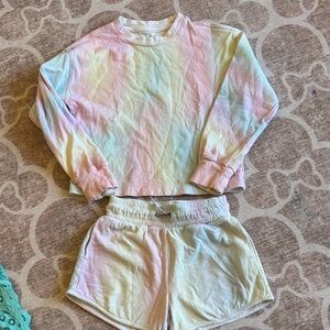 Athleta Girl Pastel Tie-Dye Kids sweatsuit size XS 6
